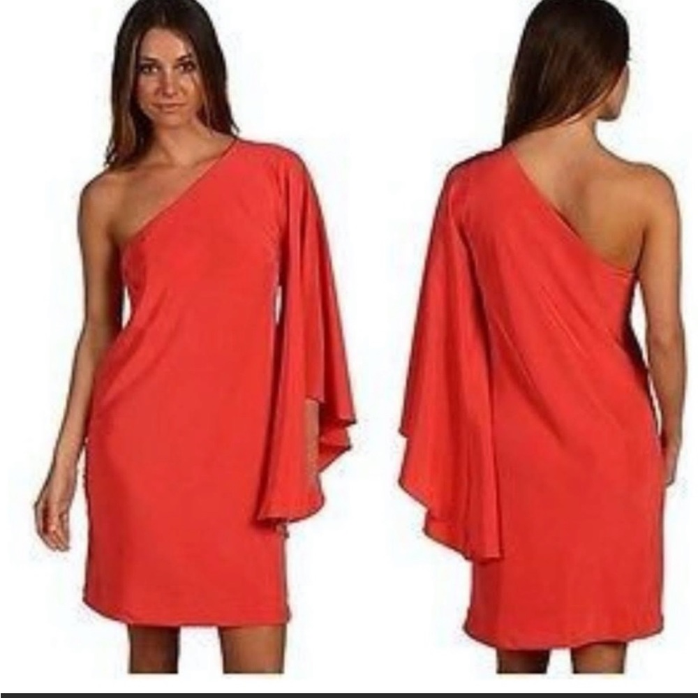 NICOLE MILLER ONE SHOULDER DRESS 100% silk